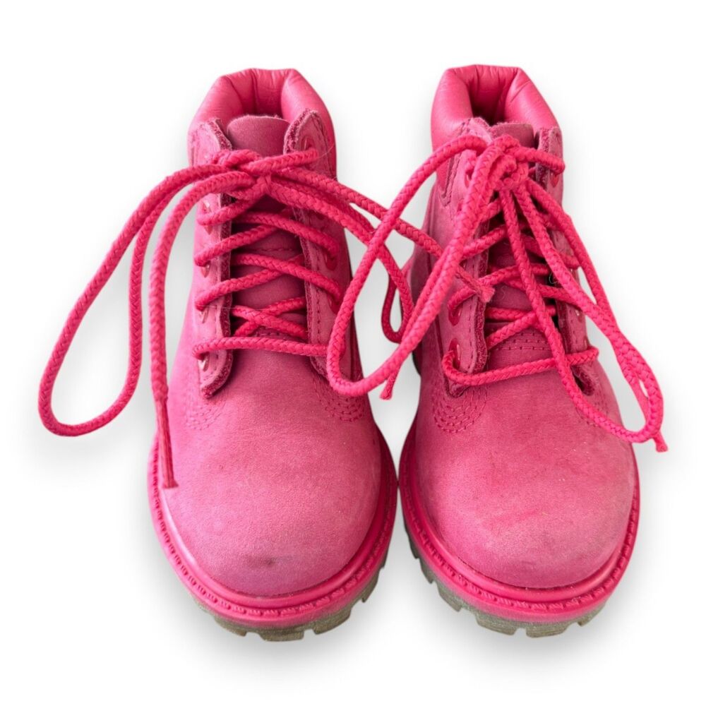 Timberland Pink Lace Up Toddler Boots Size 5